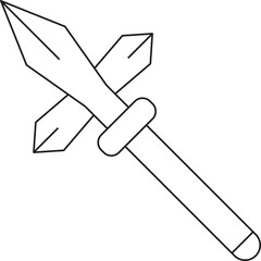 Spear Weapon Icon Thin Line