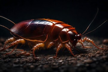beetle on wood background