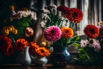 Obraz premium red and yellow flowers