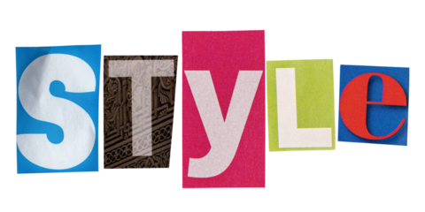 The word style made from cutout letters