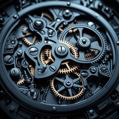  a close up of a watch face with a lot of cogs on the inside of the watch face and a lot of dials on the outside of the outside of the watch face.