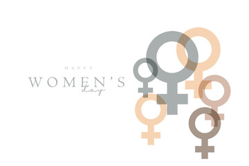 A banner of Happy International Women's Day concept design, a History Month of Women banner. Flat vector illustration