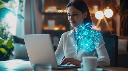 Bussines Woman with Laptop and Smartphone, Airport , Trainstation, 