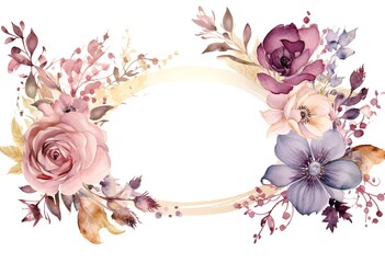 Watercolor Wreath Frame Background