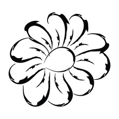 Flower Drawing for print or use as poster, card, flyer or T Shirt