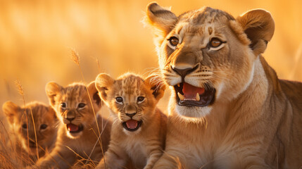 lioness and cubs