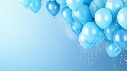 Celebration party banner with Blue color balloons background. Grand Opening Card luxury greeting rich. frame template.