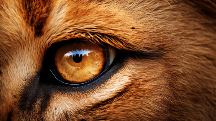 close up of a lion eyes