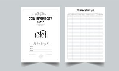 Coin Inventory Log Book. Daily Gratitude Monthly & Yearly Undated Planner. Printable Gratitude Journal. Planner Bundle Design. Printable Planner Set with cover page layout template