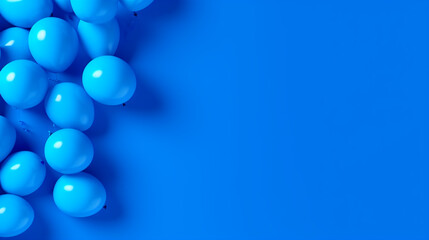 Fototapeta premium Celebration party banner with Blue color balloons background. Grand Opening Card luxury greeting rich. frame template.