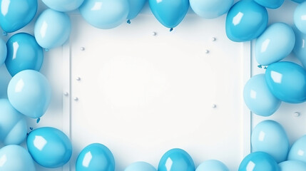 Celebration party banner with Blue color balloons background. Grand Opening Card luxury greeting rich. frame template.
