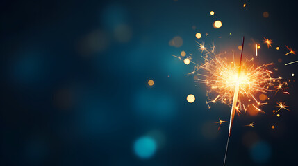 Obraz premium Beautiful creative holiday background with fireworks and sparkles