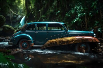 Fototapeta premium old abandoned car