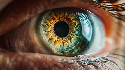 A close-up detail of a human eye captured in a narrow depth of focus macro photograph.