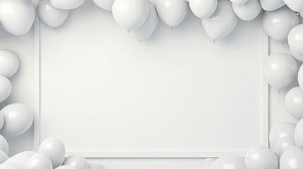 Background balloons. Template Banner with a clean sheet of paper. Realistic celebration design balloon.