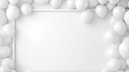 Obraz na płótnie Canvas Background balloons. Template Banner with a clean sheet of paper. Realistic celebration design balloon.