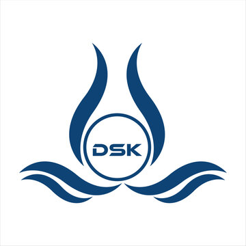 DSK letter water drop icon design with white background in illustrator, DSK Monogram logo design for entrepreneur and business.

