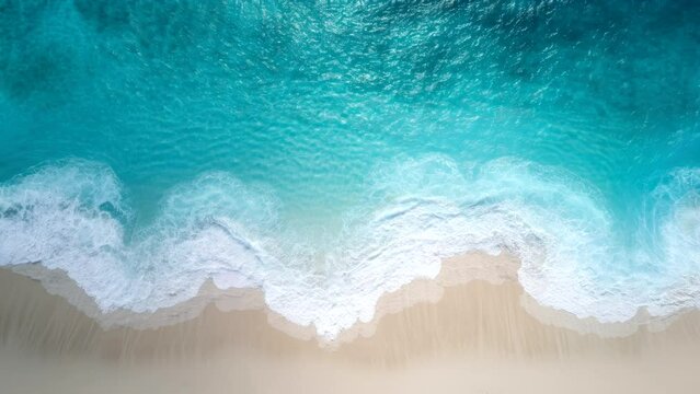 blue water sea waves breaking on white sand beach video background looping for live wallpaper 
