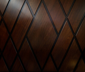 Deluxe brown wood background with rhombus.