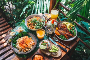 breakfast menu served in dining table professional advertising food photography