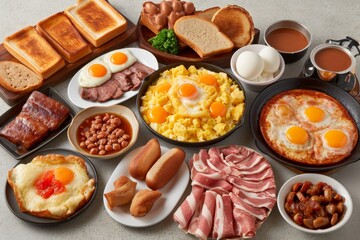 breakfast menu served in dining table professional advertising food photography