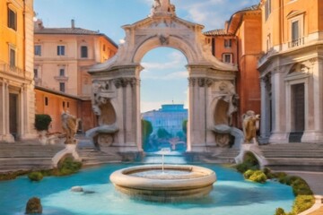 fountain in piazza navona city