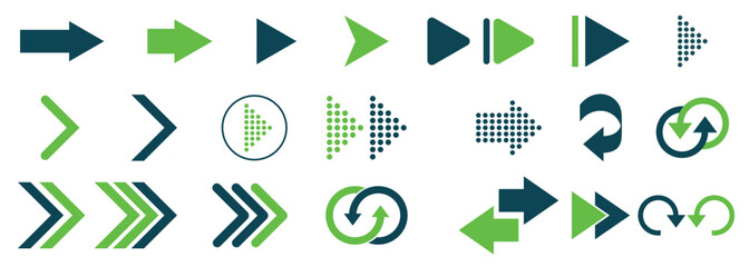 Arrow icon collection. Arrow vector icon set. Different Arrows Symbol for Web, App, UI, UX Design. Set of Arrow Icon, vector Collection. 