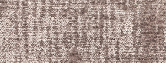 Texture of velvet light brown background from soft upholstery textile material, macro. Abstract...