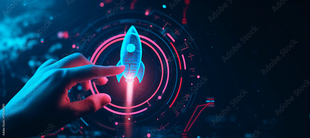 Poster a hand touching a rocket. how to improve web search engine ranking?, in the style of a futuristic sp