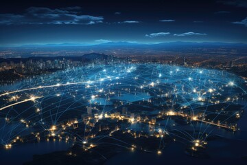 Fototapeta na wymiar Internet Connectivity as a Global Bridge