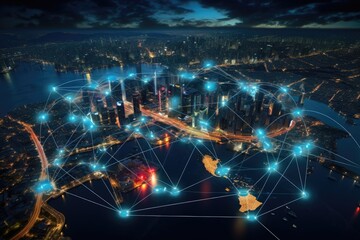 Fototapeta na wymiar Internet Networks Bridging Global Divides