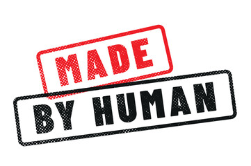 tampon ou label  "made by human" "human made"