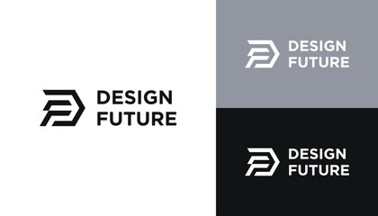 Initial Letter DF F D FD Monogram with Hexagon Pattern for Business Brand Inspiration Logo Design