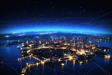 Fototapeta na wymiar Global Networks and the Convergence of Technologies