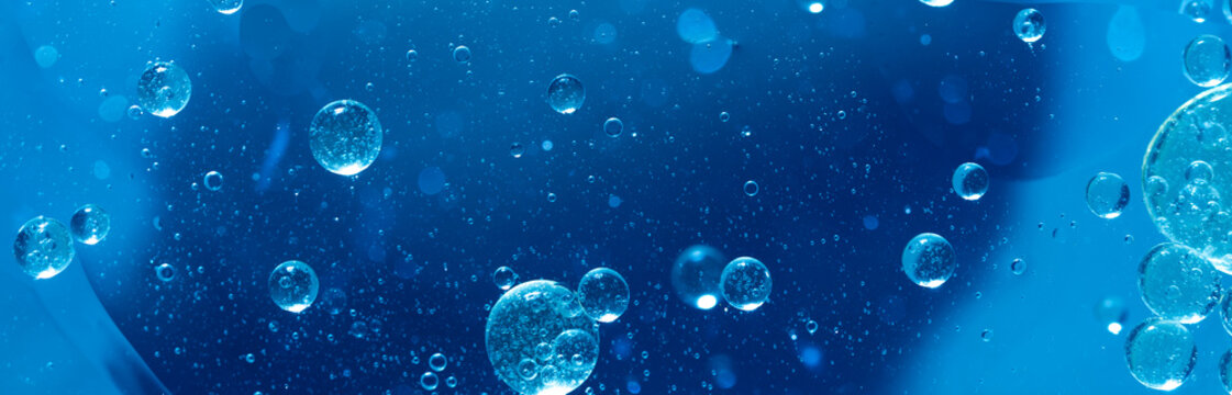 Abstract blue water bubbles background