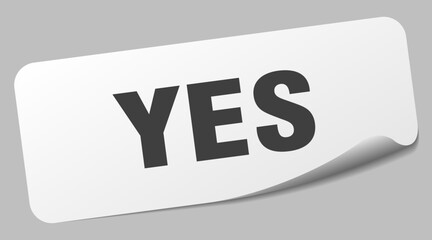 yes sticker. yes label