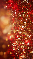 Fototapeta na wymiar Abstract bokeh background for Christmas and New Year. Red and gold