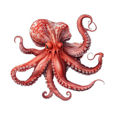 Octopus on transparent background.