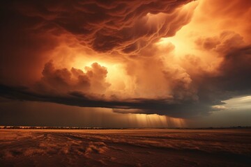 Fototapeta na wymiar Dramatic golden clouds in sunset sky photography
