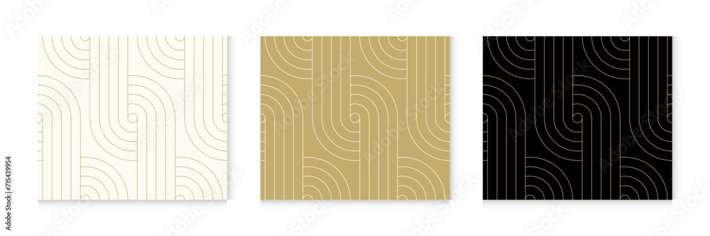 Poster luxury gold background pattern seamless geometric line circle abstract design vector. christmas back