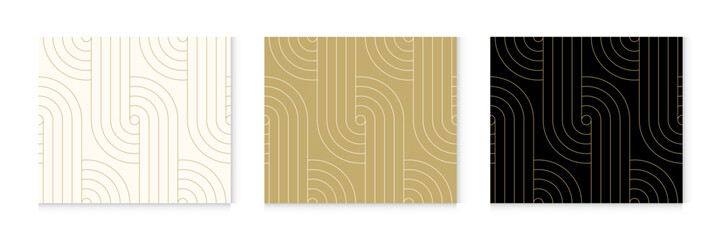 Luxury gold background pattern seamless geometric line circle abstract design vector. Christmas background.