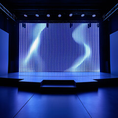 Led screen blue on the concert stage