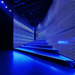 Fototapeta premium Led screen blue on the concert stage