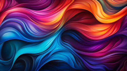 3d rendering, abstract colorful background, curvy ribbons. Modern creative wallpaper - obrazy, fototapety, plakaty