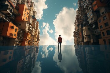 
Experiment with forced perspective to create a sense of scale - obrazy, fototapety, plakaty