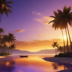 Fototapeta na wymiar sunset on the beach, sunset over the sea, sunset over the beach