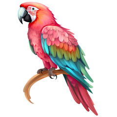 Obraz premium Pink parrot macaw isolated on the transparent background