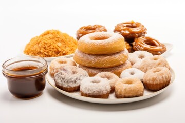 Traditional Brazilian birthday party sweets: beijinho, olho de sogra, and mini churro.