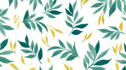 seamless background picture with leaf pattern, leaves, trees, tree branches