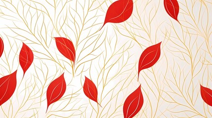 Obraz premium seamless background picture with leaf pattern, leaves, trees, tree branches
